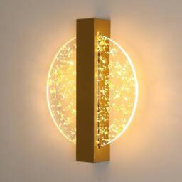 Goeco Gold Wall Light 12W Round Modern LED Wall Lamp Warm White 3000K - thumbnail 1