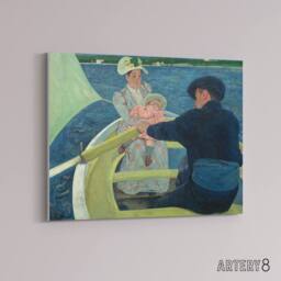 "Artery8 Mary Cassatt The Boating Party Canvas Wall Art Print in Blue - Size: W18"" x H24""" - thumbnail 2