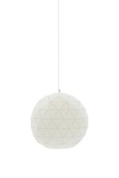 Orsina Medium White Pendant Light, Geometric Steel Hanging Light Fixture, Clean White Shade With Stylish Cut-Outs - thumbnail 2