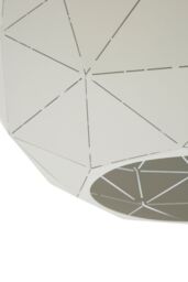 Orsina Medium White Pendant Light, Geometric Steel Hanging Light Fixture, Clean White Shade With Stylish Cut-Outs - thumbnail 3