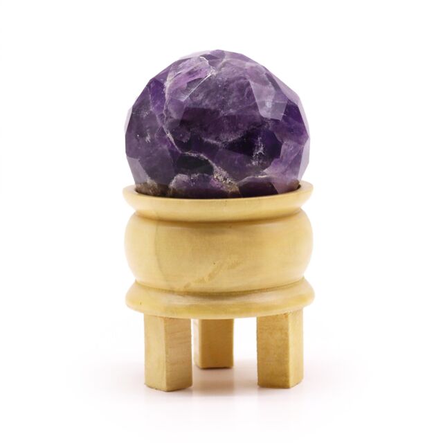 KDMD Gemstone Faceted Healing Ball & Stand - Amethyst in Purple - image 1