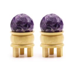 KDMD Gemstone Faceted Healing Ball & Stand - Amethyst in Purple - thumbnail 2