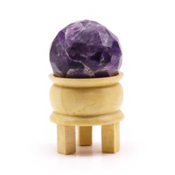 KDMD Gemstone Faceted Healing Ball & Stand - Amethyst in Purple - thumbnail 1