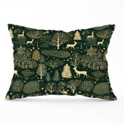 Warren Reed - Designer Green Christmas Woodlands Cushions - Size: 45 cm x 45 cm - thumbnail 1