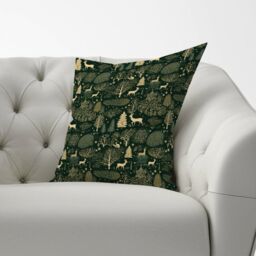 Warren Reed - Designer Green Christmas Woodlands Cushions - Size: 45 cm x 45 cm - thumbnail 2