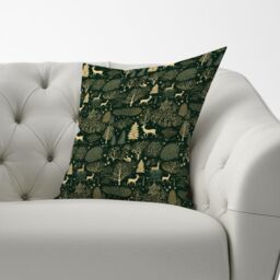Warren Reed - Designer Green Christmas Woodlands Cushions - Size: 45 cm x 45 cm - thumbnail 3