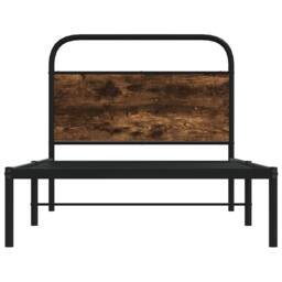 Berkfield Home Bed Frame Without Mattress 107x203 cm Smoked Oak Engineered Wood in Brown - thumbnail 5