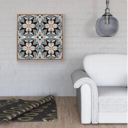 Warren Reed - Designer Beige & Brown Abstract Pattern Framed Canvas in Light Brown - Size: w40 inch x h40 inch - thumbnail 2
