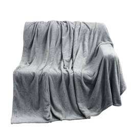 Havendro Light Grey 150 x 200 cm Soft Fleece Blanket Faux Fur Reversible - Size: 150 cm × 200 cm - thumbnail 3