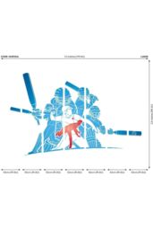 Origin Murals American Footballers Paint Splash Wall Mural in Blue - Size: W350 cm x H280 cm - thumbnail 3