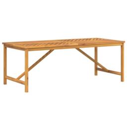 Berkfield Home Garden Dining Table 200x90x74 cm Solid Wood Acacia in Brown - Size: 200 x 90 x 74 cm - thumbnail 2