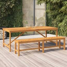 Berkfield Home Garden Dining Table 200x90x74 cm Solid Wood Acacia in Brown - Size: 200 x 90 x 74 cm