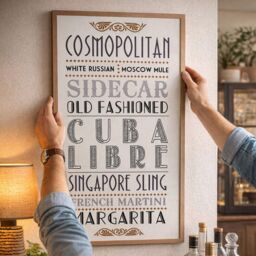 Orsina Cocktail Wall Plaque, Wooden Sign With Vibrant Cocktail-Themed Typography, Rustic Finish Adds Fun & Flair in White - thumbnail 4