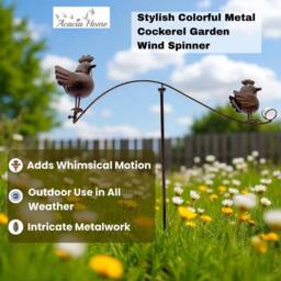 Minster 55 Inch Cockeril Garden Spinner - L90 x W90 x H140 cm in Brown - thumbnail 4