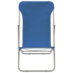 Berkfield Home Folding Beach Chairs 2 pcs Steel & Oxford Fabric Blue - thumbnail 3