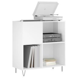 Berkfield Home Record Cabinet High Gloss White 84.5x38x89 cm Engineered Wood - thumbnail 3