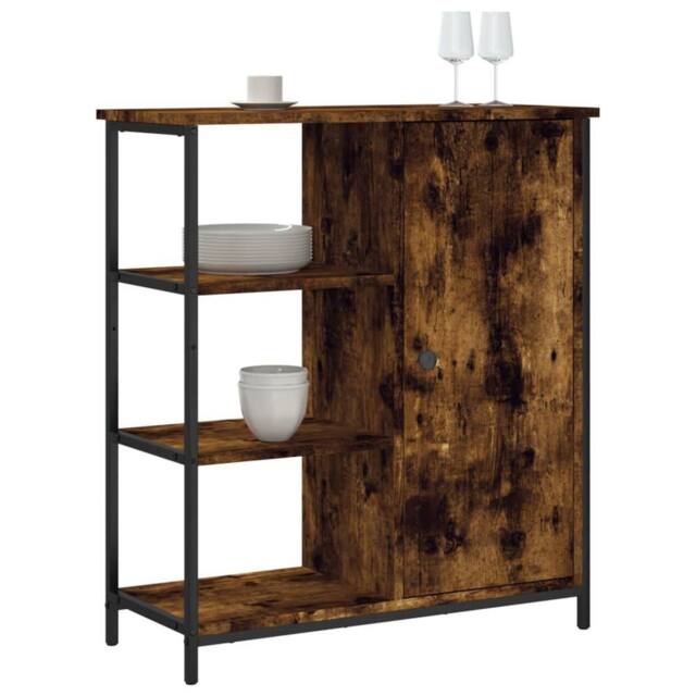 Berkfield Home Sideboard Smoked Oak 70x30x80 cm Engineered Wood in Brown - Size: 70 x 30 x 80 cm - image 1