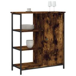 Berkfield Home Sideboard Smoked Oak 70x30x80 cm Engineered Wood in Brown - Size: 70 x 30 x 80 cm - thumbnail 1