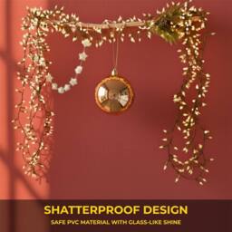 Shatchi 20cm Glossy Christmas Bauble - Premium Bauble & Home Décor Ornament in Cream - Size: 20 cm - thumbnail 7