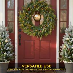 Shatchi 20cm Glossy Christmas Bauble - Premium Bauble & Home Décor Ornament in Cream - Size: 20 cm - thumbnail 6