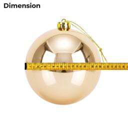 Shatchi 20cm Glossy Christmas Bauble - Premium Bauble & Home Décor Ornament in Cream - Size: 20 cm - thumbnail 4