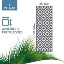 Valiant Hallway Runner Rug for Galleys, Pathways & Walkways 5.5ft x 2ft (160cm x 60cm) in Grey - Size: 168 cm x 61 cm - thumbnail 2