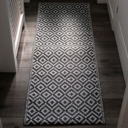 Valiant Hallway Runner Rug for Galleys, Pathways & Walkways 5.5ft x 2ft (160cm x 60cm) in Grey - Size: 168 cm x 61 cm - thumbnail 1