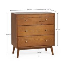 Cheshire Premium Calder 3 Drawer Chest - Ash in Brown - thumbnail 8
