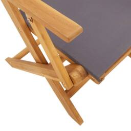 Berkfield Home Beautiful Folding Garden Chairs 4 pcs Anthracite Fabric & Solid Wood - thumbnail 8