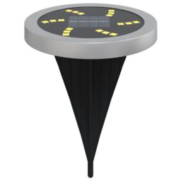 Berkfield Home Solar Ground Lights with Ground Spikes Outdoor 4 pcs Warm White in Black - thumbnail 3