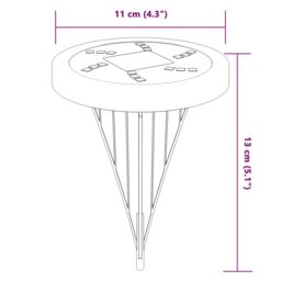 Berkfield Home Solar Ground Lights with Ground Spikes Outdoor 4 pcs Warm White in Black - thumbnail 6