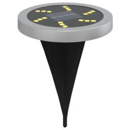 Berkfield Home Solar Ground Lights with Ground Spikes Outdoor 4 pcs Warm White in Black - thumbnail 4