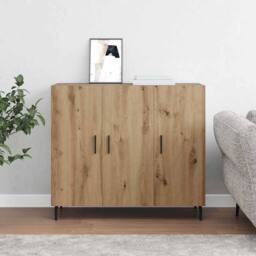 Berkfield Home Sideboard with Storage with Door Brown 90 x 34 x 80 cm Engineered wood - thumbnail 4