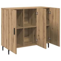 Berkfield Home Sideboard with Storage with Door Brown 90 x 34 x 80 cm Engineered wood - thumbnail 5
