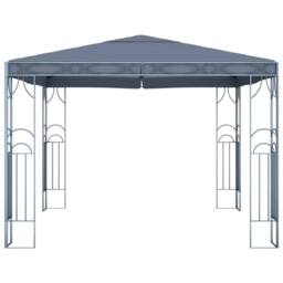 Berkfield Home Gazebo with LED String Lights 300x300 cm Anthracite in Dark Grey - thumbnail 4