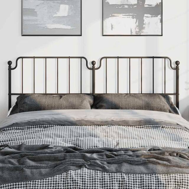 Berkfield Home Metal Headboard Black 193 cm - image 1