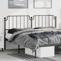 Berkfield Home Metal Headboard Black 193 cm - thumbnail 2