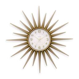 Acctim Stella Wall Clock Sunburst StarBurst Quartz Retro Spoke 43cm in Gold