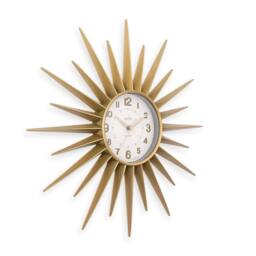 Acctim Stella Wall Clock Sunburst StarBurst Quartz Retro Spoke 43cm in Gold - thumbnail 3