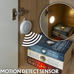 mysmartbuy Battery Powered Round Motion Sensor LED Night Light - 50 Lumen Portable Wireless Magnetic or Wall Mountable Home Lighting in White - thumbnail 2