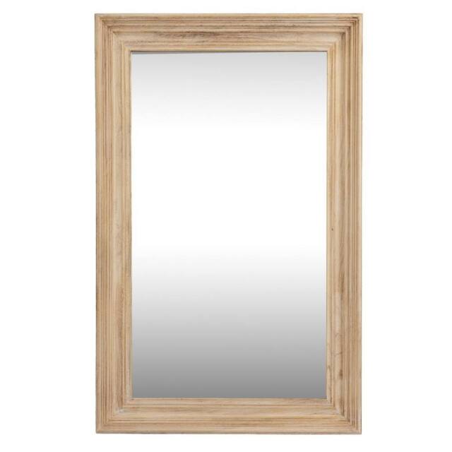 Lemon Pavilion Furniture and Decor Washed Wood Medium Framed Mirror - Glass - L3 x W80 x H150 cm - Brown in Light Sand