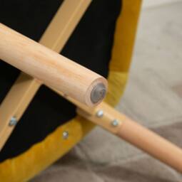 STILVORA Tufted Wingback Armchair in Yellow Velvet - thumbnail 8