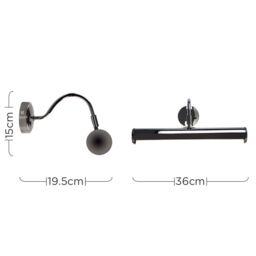 ValueLights Gemini Pair of Black Indoor Wall Picture Light - thumbnail 5