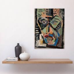 "Artery8 Face Abstract Painting Kubincan Wall Art Poster Print - Size: W24"" x H32""" - thumbnail 4