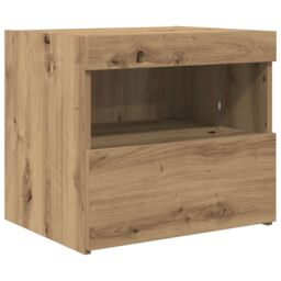 Berkfield Home Bedside Cabinets with LED Lights 2 pcs Artisan Oak 50x40x45 cm in Brown - Size: 50 x 40 x 45 cm - thumbnail 6