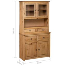 Berkfield Home Highboard 93x40.5x180 cm Solid Pine Panama Range in Brown - thumbnail 7
