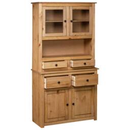 Berkfield Home Highboard 93x40.5x180 cm Solid Pine Panama Range in Brown - thumbnail 3