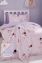 Catherine Lansfield 'Dancing Fairies' Duvet Cover Set in Pink - Size: Single - thumbnail 1