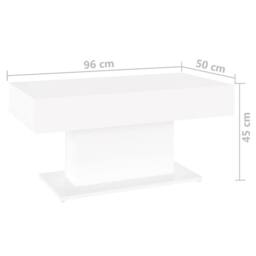 Berkfield Home Durable Coffee Table White 96x50x45 cm Engineered Wood - Size: 96 x 50 x 45 cm - thumbnail 6