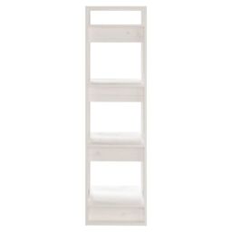 Berkfield Home Book Cabinet/Room Divider White 41x35x125 cm Solid Wood Pine - Size: 41 x 35 x 125 cm - thumbnail 4